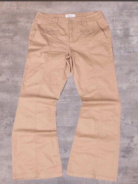 Vintage Y2K Khaki Bootcut Bell Bottoms 
 Pants Vanilla Star Low Rise Stretch